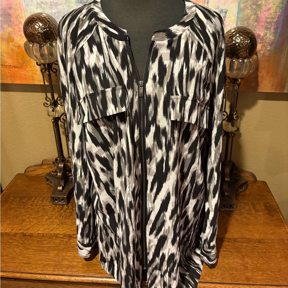Rock & Republic Monochrome Striped Top XXL